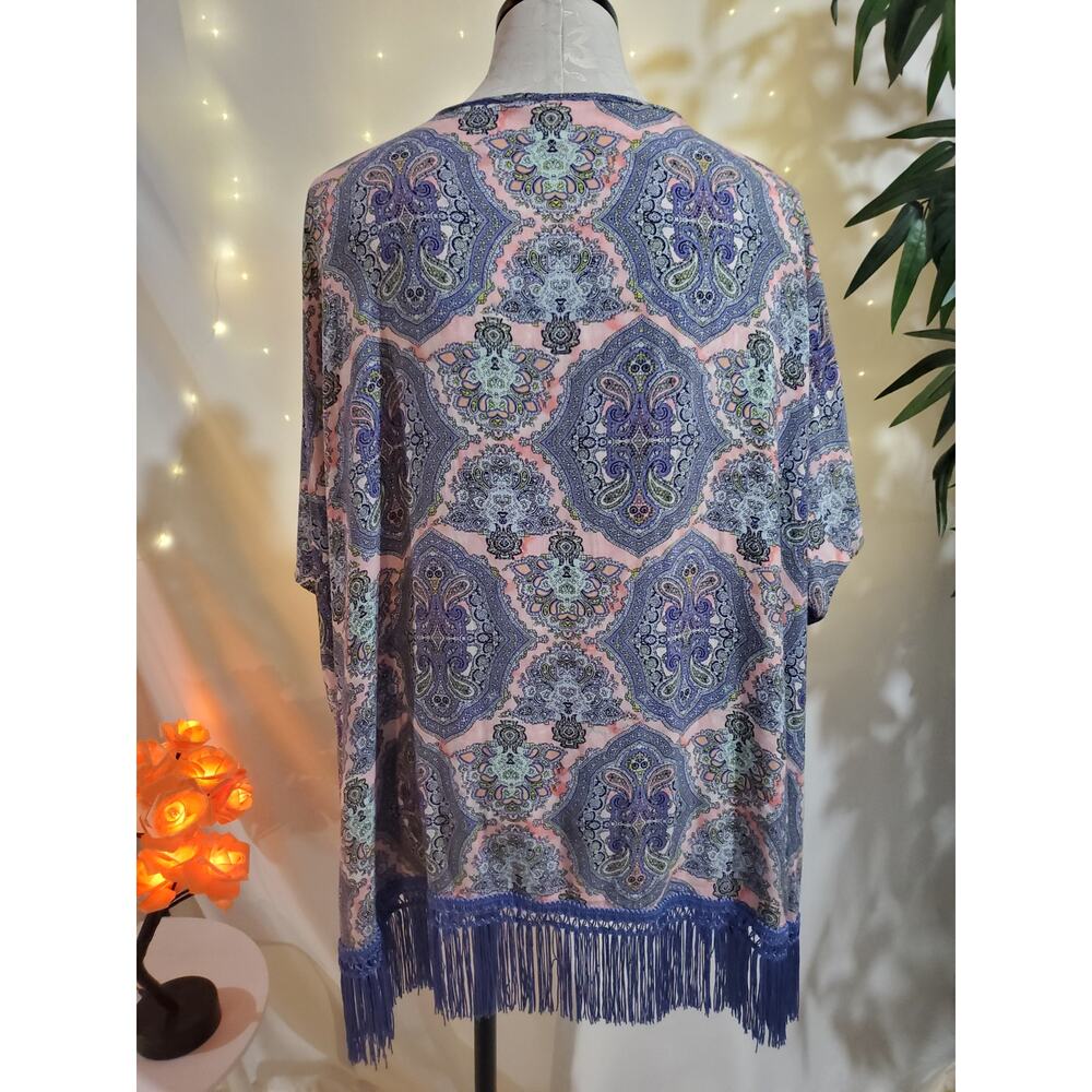 Victoria's Secret Swim Paisley Fringe Kimono Coverup Womens Size M/L Hippie Boho - Picture 6 of 11